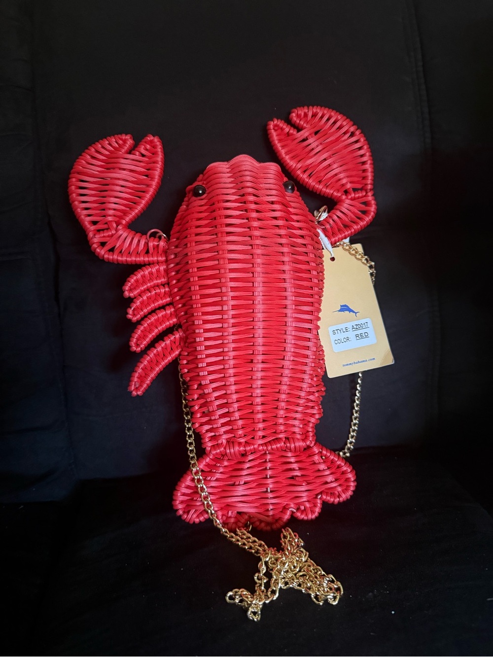 Tommy Bahama Red Woven Crab Crossbody Bag